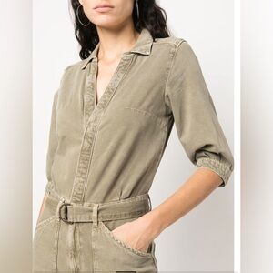 ba&ash Frida belted denim jumpsuit in khaki size small